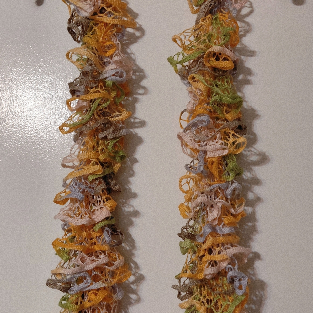Chic Multicolor Crochet Scarf Yellow/ Green